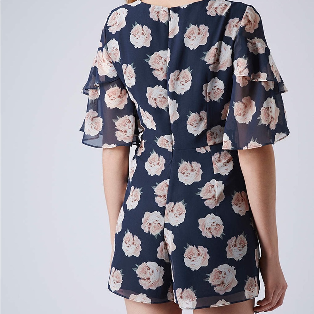 Topshop floral frill playsuit ruffle romper - Picture 7 of 8